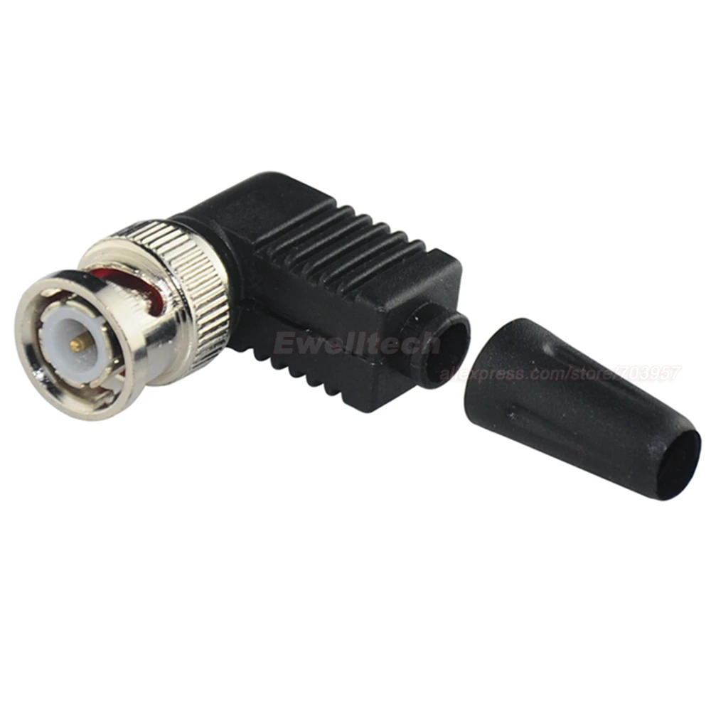 100x Solderless BNC штекер контактный RG59 Угловые Разъем для CCTV Камера|connector rg59|connector 10connector