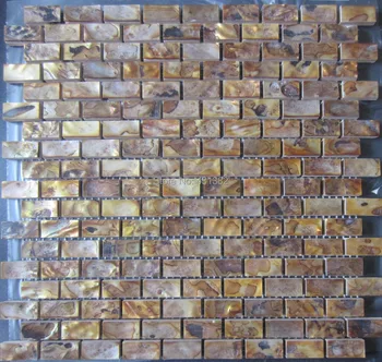 

Gold color tiles wholesale natural color MOP shell wall mosaic tiles brick tile for interior decoration pearl tiles