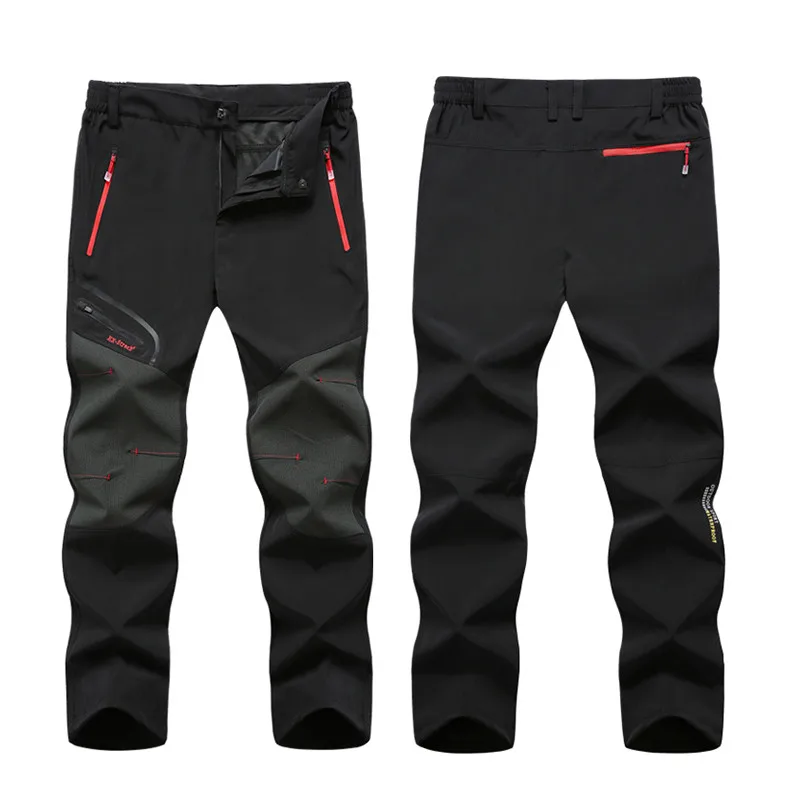 Al aire libre de las mujeres de los hombres de cáscara suave pantalones de senderismo deportes hombre Trekking pantalones de montaña escalada pesca impermeable delgada pantalones de secado rápido