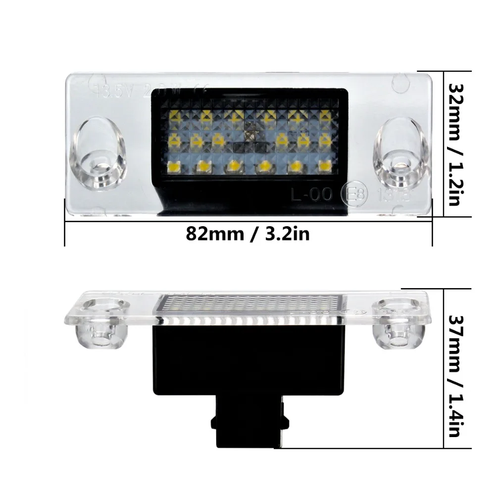 2 pcs Car LED Number License Plate Light 12V For Audi A4 S4 B5 A3 8L S5 B5 A3 S3 A4 S4 Trunk Light Car Tuning Accessories