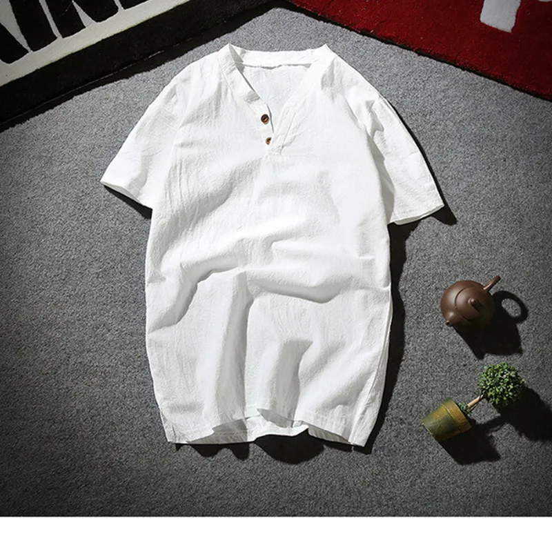 Linen Men Shirts Chinese Culture Men's Shirt Slim Short Sleeve Brand Summer Men Shirts Breathable Asian Plus size M-5XL 6XL