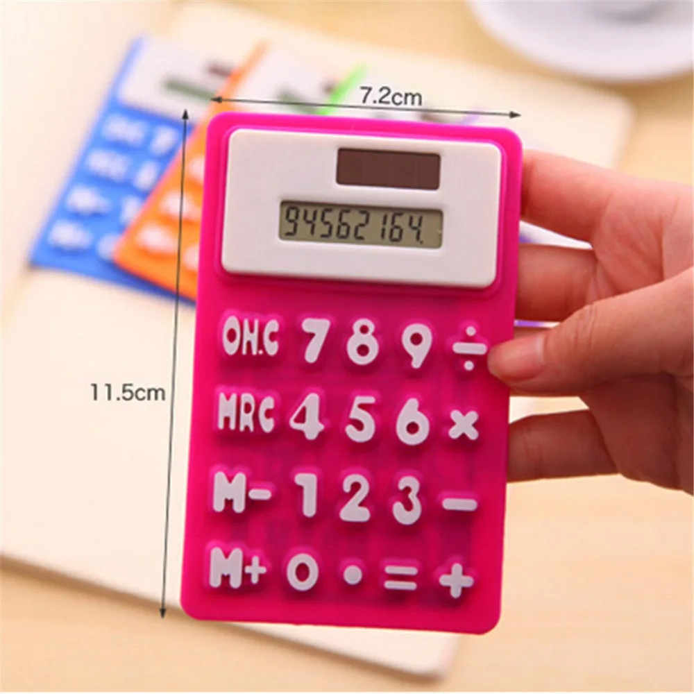 

8-bit Foldable Pocket Calculator Solar Calculators Handheld Silicone Scientific Multifunction MINI Calculator for school meeting
