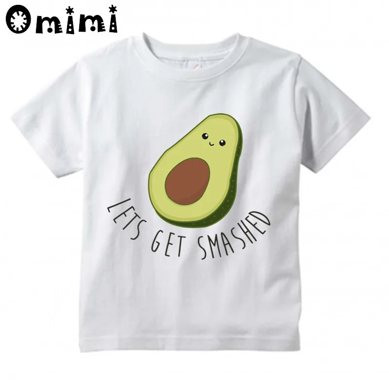 Детская дизайнерская футболка с изображением авокадо и солнцезащитных очков для мальчиков и девочек; Отличные повседневные топы с короткими рукавами; детская забавная футболка