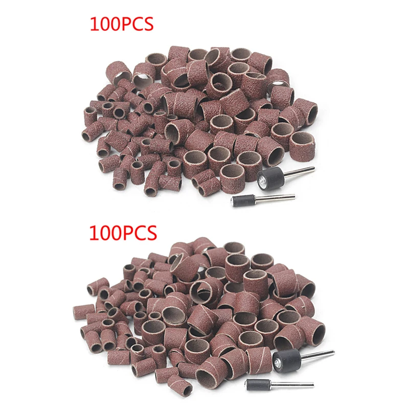 Новый 100 шт. 1/2 "и 1/4" шлифовальной ленты рукава барабан комплект наждачная бумага резиновая 2 оправки H15