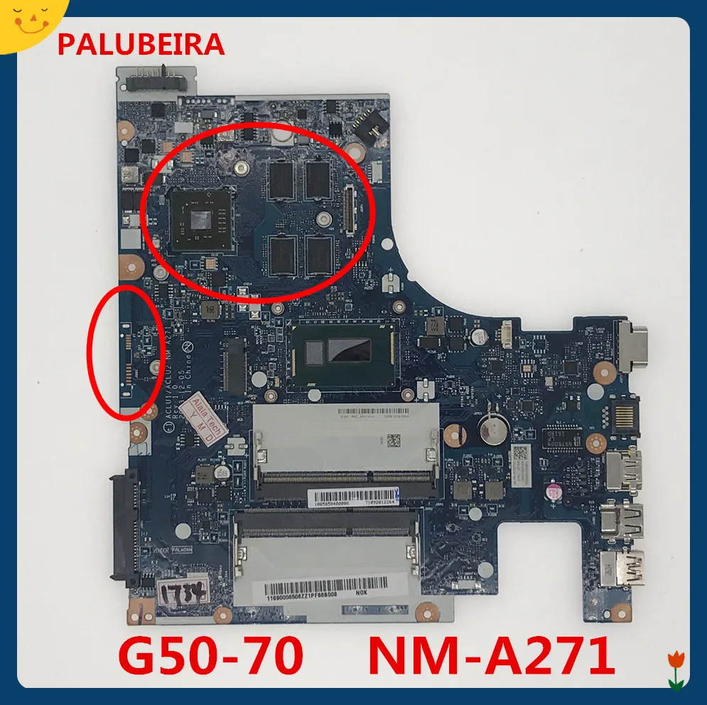 PALUBEIRA G50-70 для lenovo G50-70 Z50-70 материнская плата ACLU1/ACLU2 NM-A271 Rev1.0 с тестом видеокарты