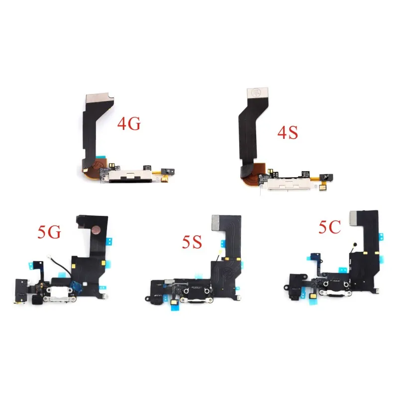 

Bottom USB Charging Flex Cable For iPhone 4 4S 5 5C 5S 5SE USB Charger Port Dock Connector With Mic Flex Cable