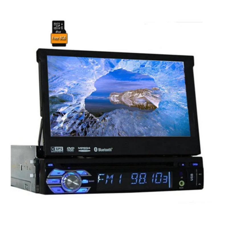 Best 2017 New 1din car dvd player universal 7inch sliding HD digital touch GPS car audio stereo Bluetooth car auto 2