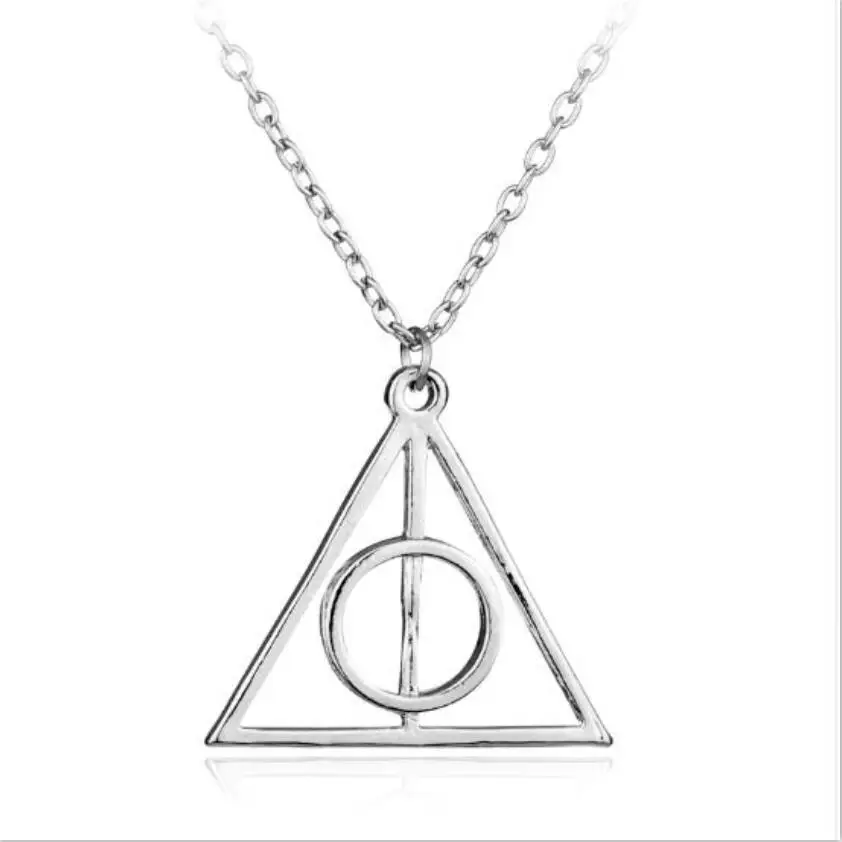 

Hallows Pendant Toys Necklace Retro Triangle Round Sweater Chain Necklace The Deathly Action Toy Figures Jewelry