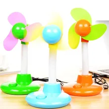Lamp type 360 Degree rotatable Charged Mini Fan Colorful Mini USB Fan Quiet Work Home Office Outdoors summer Portable Fan