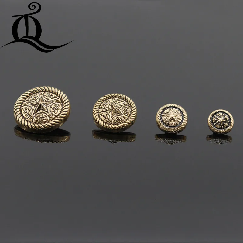 

Free shipping, 10PCS gold stars diameter of 10mm-22mm Bronze Eagle metal buttons, clothing accessories, shirt, coat brand button