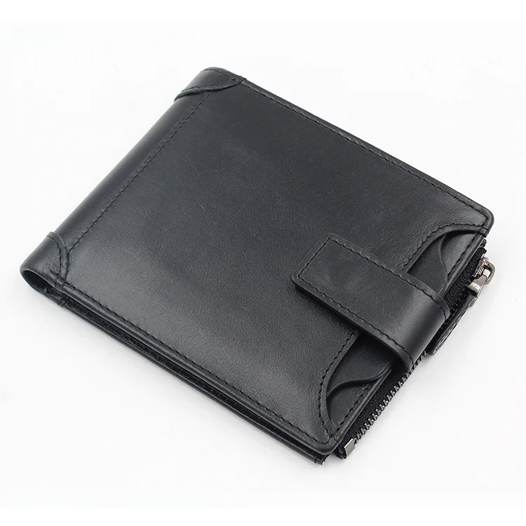 Tallow Genuine Leather Wallet Men Cowhide Skin Card Holder Small Hasp Wallets Coin Purse Zipper Pocket Overwatch Bolsa Feminina