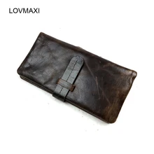 Lovmaxi новые модные повседневные мужские кожаные кошельки, Винтаж Длинный дизайн бумажник масло кожаные кошельки для мужчин бизнес бумажник