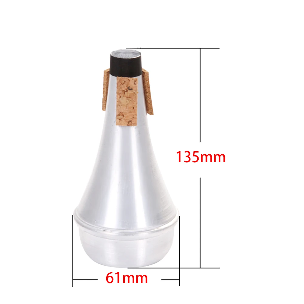 Universal Beginner Aluminum Alloy Practice Accessories Silver Lightweight Straight Trumpet Mute Practical For Jazz Instrument