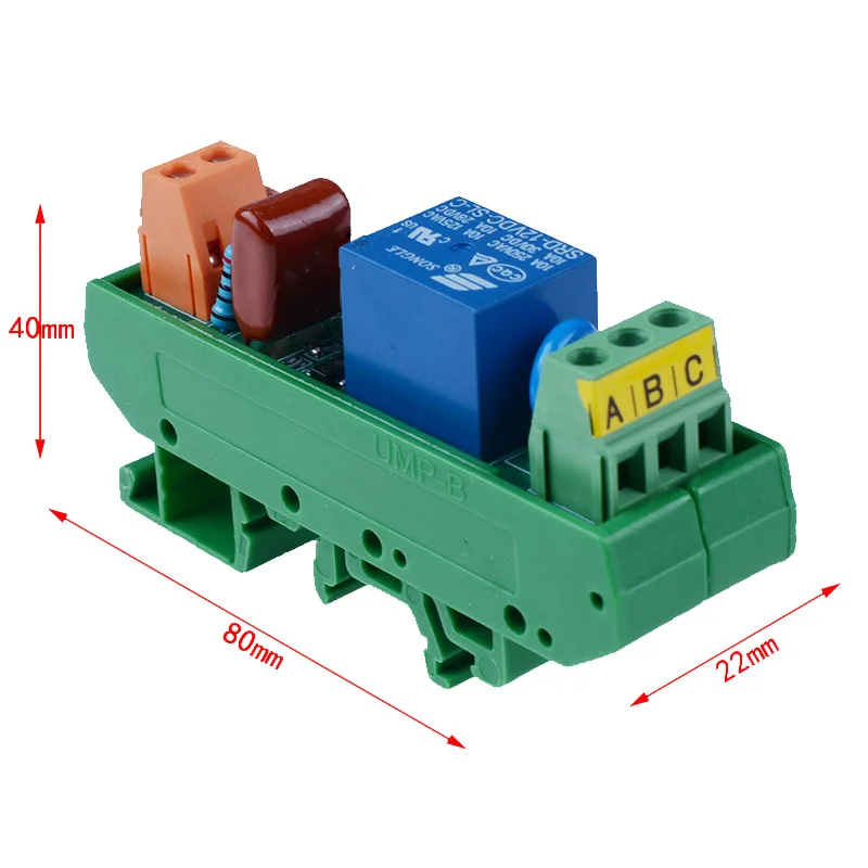 1 канал T73 AC 220 В DIN рейку релейный модуль AC220 вход volatge с 12 В релейный модуль