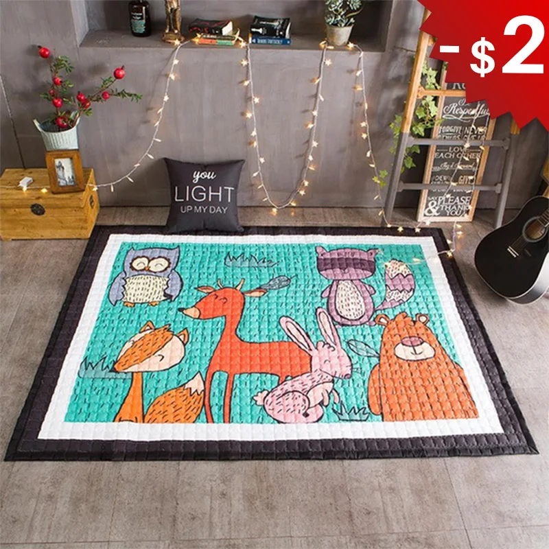 Animals Kids Rug Baby Play Mat in the Nursery Childrens Carpet Pad for