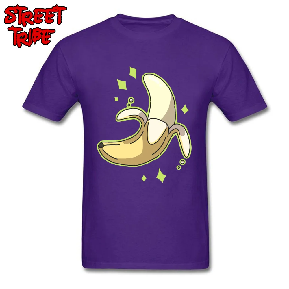 Banana Pure Cotton Tops T Shirt for Men Leisure T Shirts Casual Classic Crew Neck T-Shirt Short Sleeve Free Shipping Banana purple