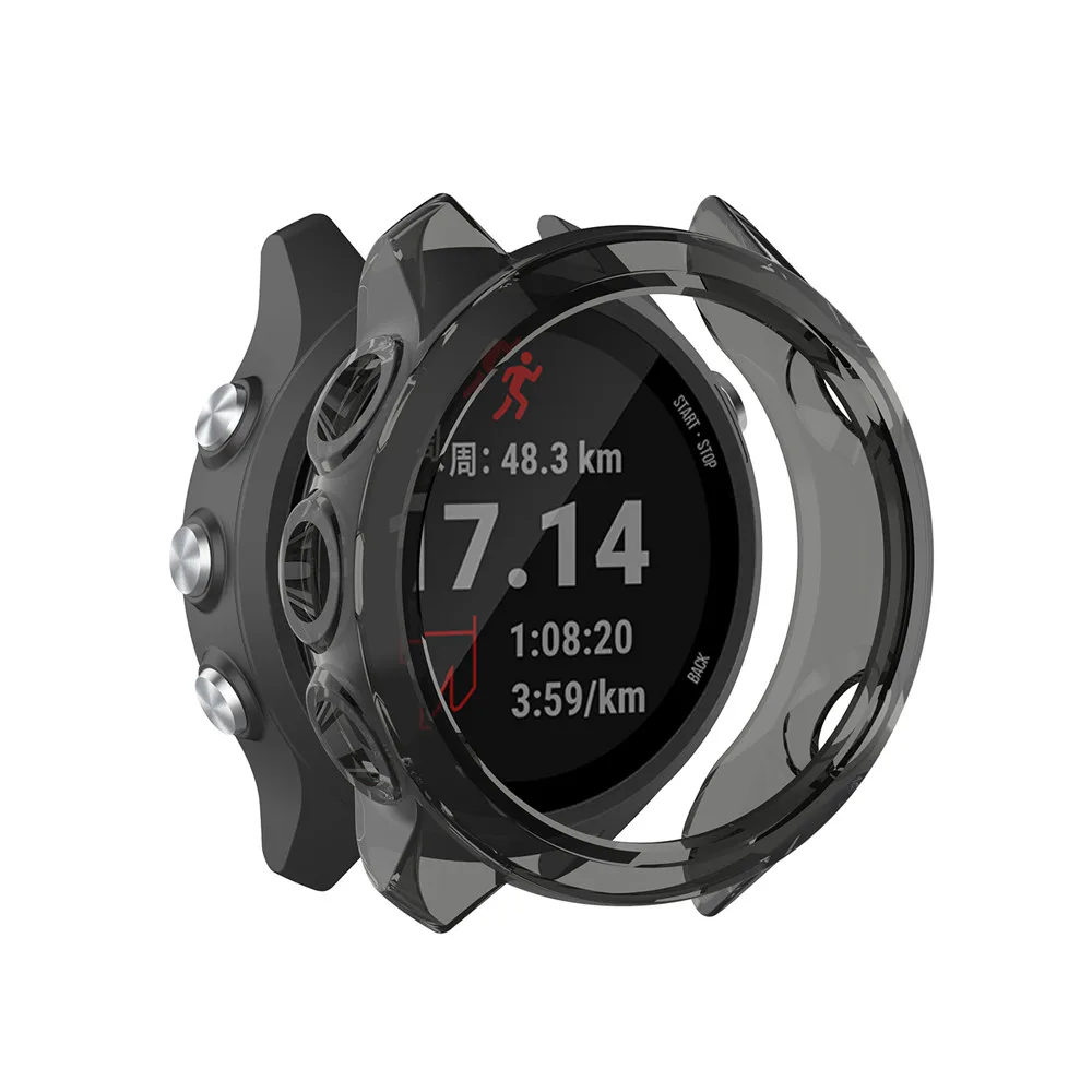 ТПУ защитный чехол для Garmin Forerunner 245 м ремешок для часов мягкий чехол для Garmin Forerunner 245 gps Аксессуары для часов - Цвет: Transparent black