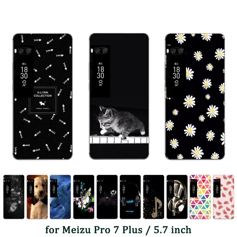 

Case For Meizu Pro 7 Plus Case Cover Soft Silicone Phone Case for Meizu Pro 7 Plus Red Lace Printed TPU Covers Coque Capas