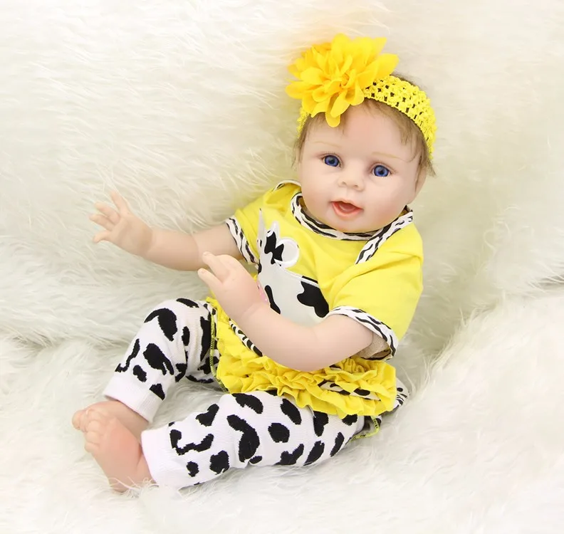 

Bebes Reborn Bonecas 22 Inch 55CM Soft Silicone Vinyl reborn baby dolls Lifelike newborn babies alive Doll gift for child