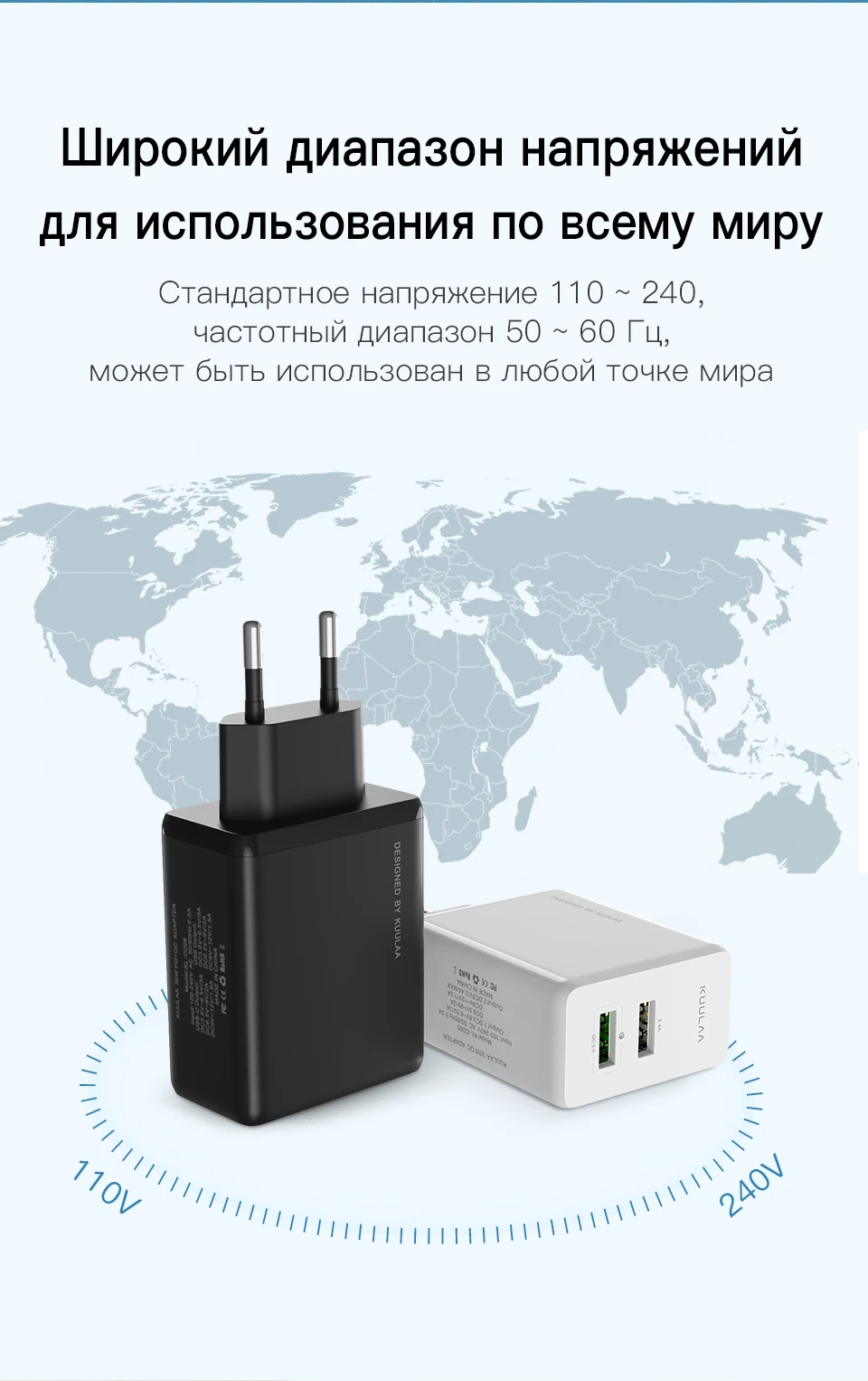 KUULAA Quick Charge 4,0 3,0 USB зарядное устройство 30 Вт QC3.0 PD 3,0 Быстрая зарядка 2 USB разъем зарядное устройство для мобильного телефона для iPhone samsung Xiaomi