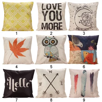

45 cm Decor box Retro Cotton Linen Throw Compass Cushion Cover Pillowcase Great Gift for Friend