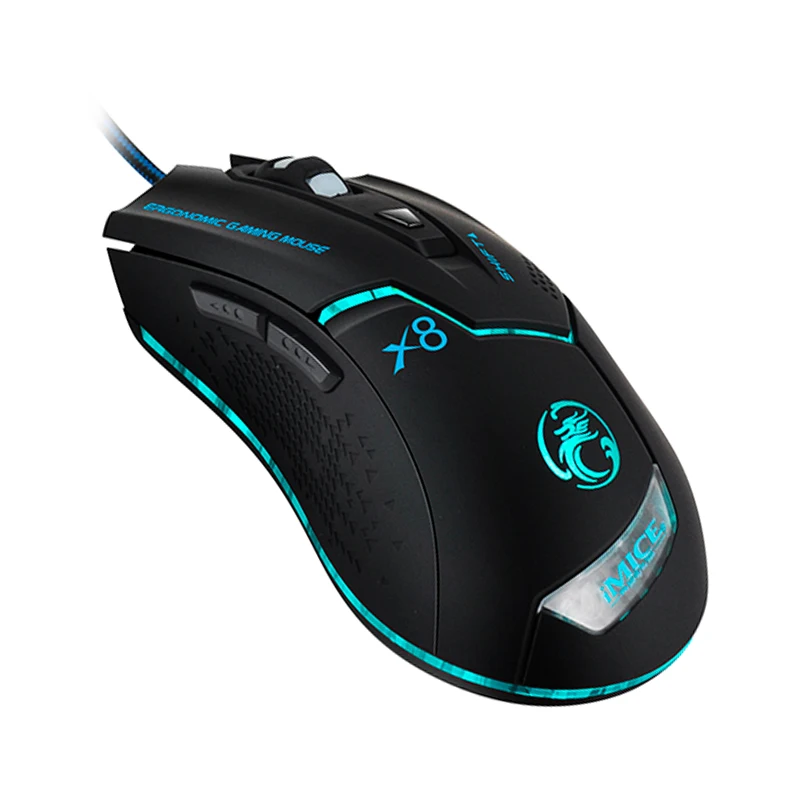iMice Ergonomic Wired Gaming Mouse USB Optical Gamer Mouse Professional 3200DPI 6 Buttons Computer