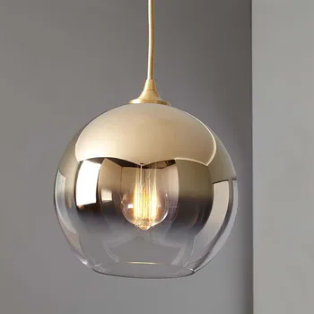 

Nordic round ball modern bedroom bedside creative bar restaurant hanglamp light luxury color gradient glass pendant lights