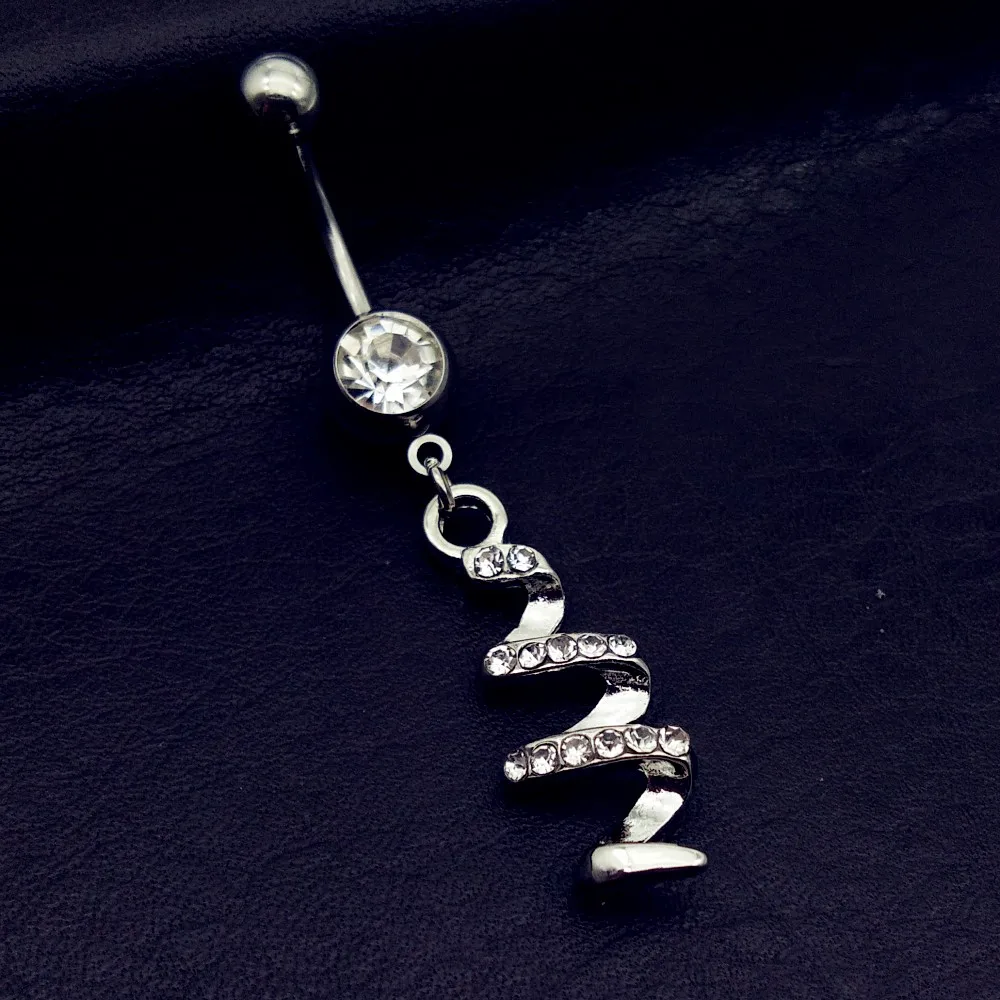 1pc spiral Belly Button Rings Navel Piercing Fashion Spiral Dangle
