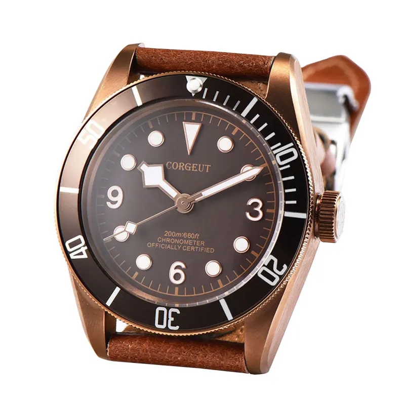 41mm bronze PVD case Automatic Men's Watch Sapphire Glass
