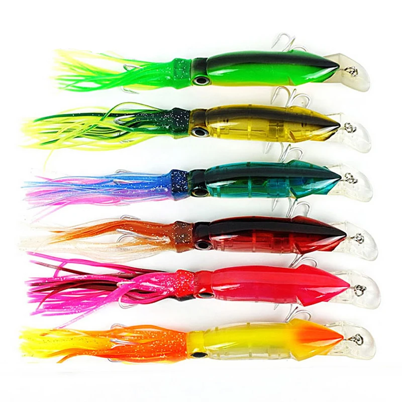 6PCS/Lot 14cm 40g fishing squid lures saltwater fishing lures material