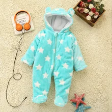 Baby Autumn Winter Cotton Coverall Hooded Infant Jumpsuit coat out romper thick clothes winter newborn