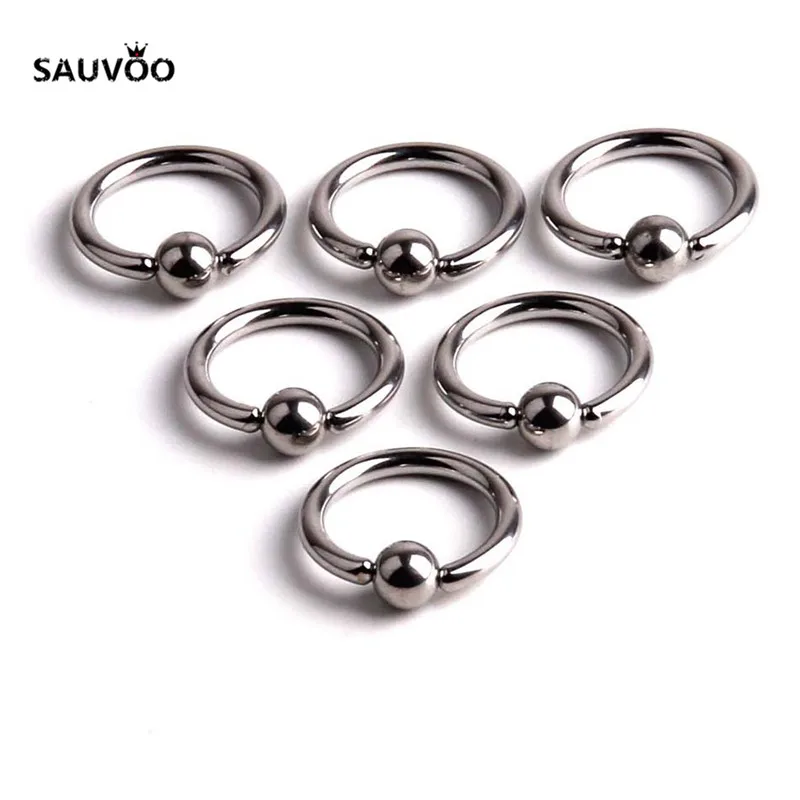

Sauvoo 2017 Silver Gold Black Color Metal Titanium Ball Nose Stud Ring Nipple Ring Ear Cartilage Septum Piercing Body Jewelry