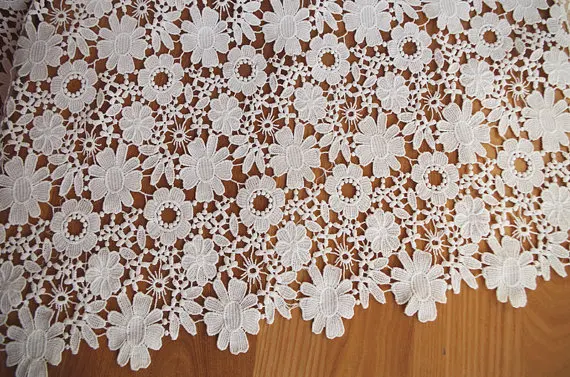 off white lace fabric, crocheted lace fabric with flowers african lace fabric