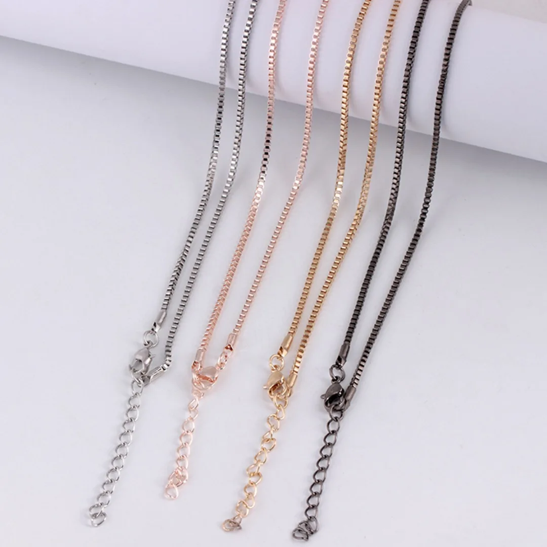 Fashion Men Neckalces Chain Vintage Long DIY Jewelry Silver/Gold Color O Chains Box Chain Necklace 60cm shellhard