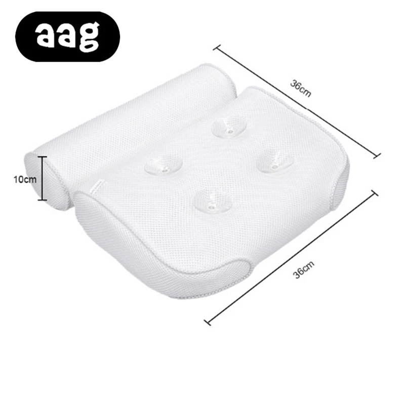 AAG подушка для ванны спа дышащая 3D Сетка Задняя поддержка спа-подушка для дома с присосками Нескользящая подголовник подушка для ванной