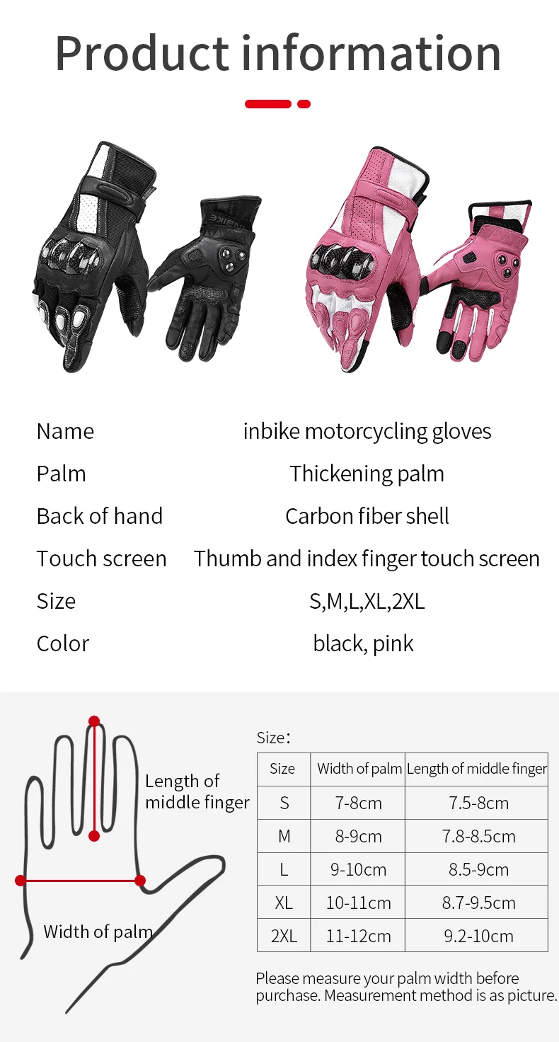 INBIKE перчатки из углеродного волокна для мотоцикла противоскользящие гоночные защитные перчатки Экипировка кулак для мужчин и женщин амортизация мотора перчатки