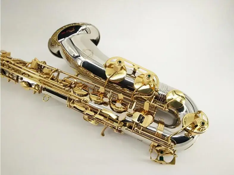 Fast Shipping SUZUKI Tenor Bb Saxophone Silver Plated Tube Gold Key B