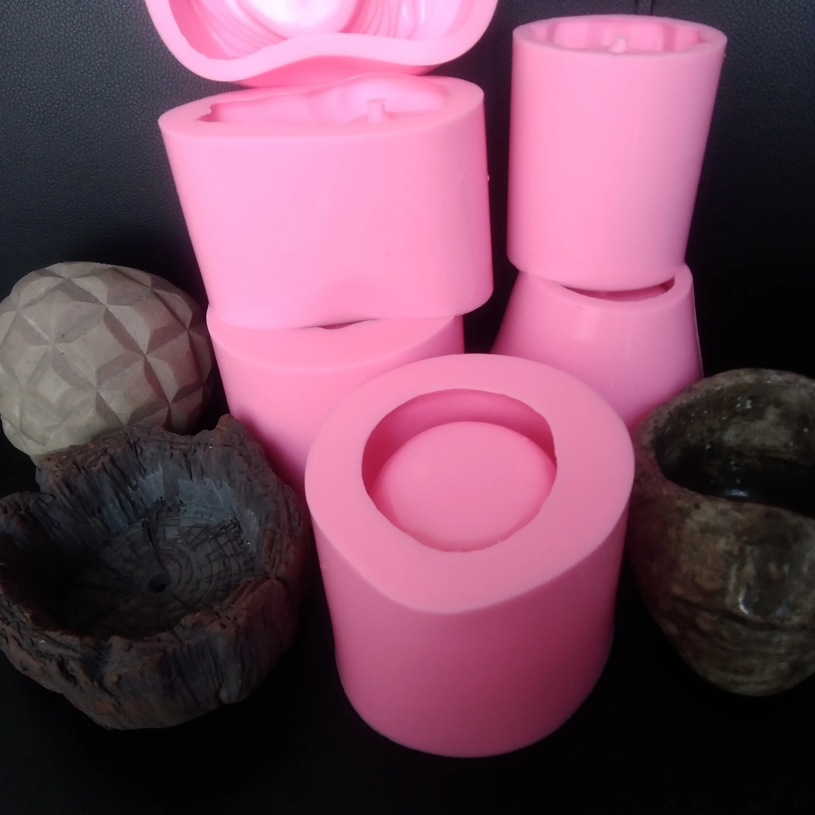 Concrete Flower Pot Mold Handmade Craft Clay Molds Multi-function Silicone Pot Mould for Succulent Plants Cactus Planting
