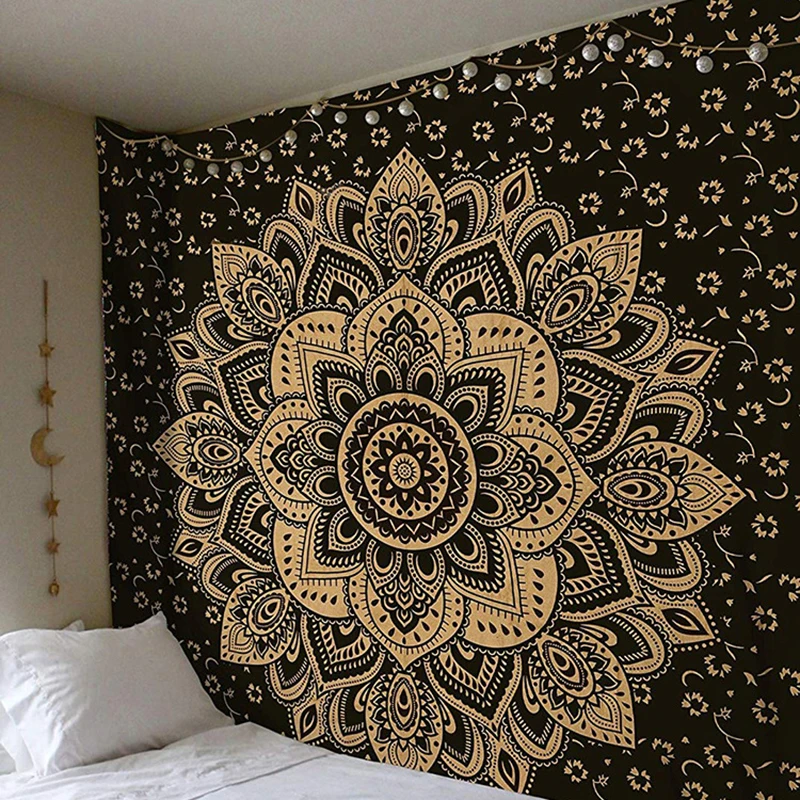 

Mandala tapestry macrame wall tapestry Wall Hanging Bohemian Beach Mat Polyester Thin Blanket Yoga Shawl Mat Blanket