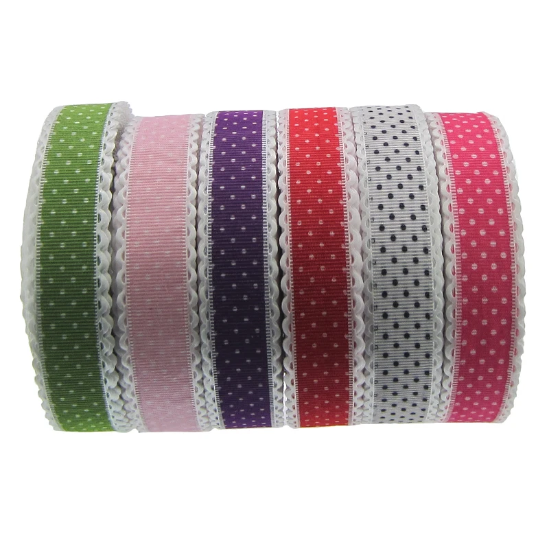 20yards 1" Printing Dot Lace Ribbon Fabric Ribbons For Craft Packing