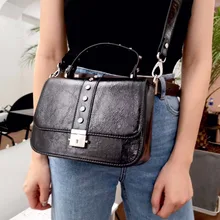 Kafunila Новое поступление для женщин сумки заклепки Дизайн Натуральная женские кожаные сумки маленькая сумка Роскошные