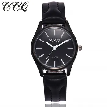

New CCQ Brand Women Leather Simple Dial Wrist Watch Top Luxury Women Dress Sport Watches Quartz Watch Clock Relogio Feminino
