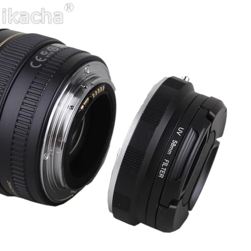 4в1 макро объектив Обратный адаптер защитное кольцо комплект для Canon 6d 60d 70d 550d 600d 650d 700d 1200d 100d 58 мм УФ фильтр крышка объектива