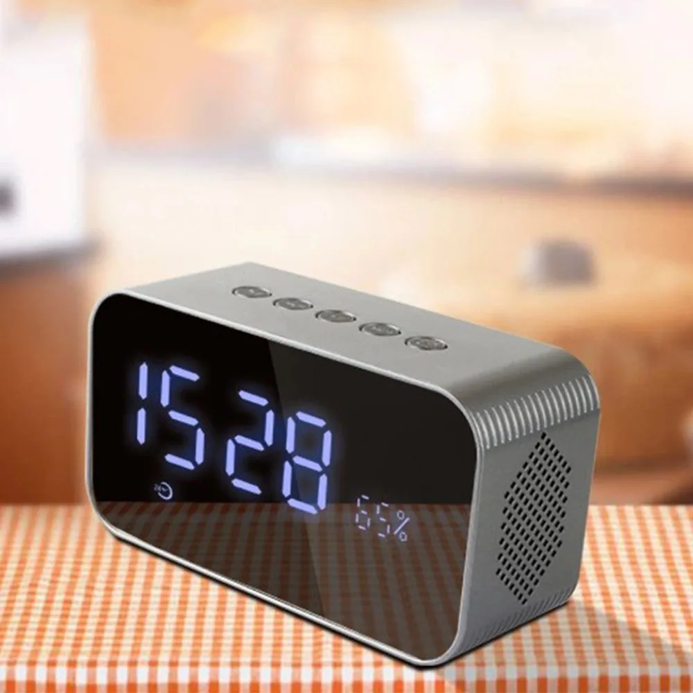 

Wireless Bluetooth Speaker Stereo Music Soundbox with LED Time Display Clock Alarm Loud hands-free Speakers for Mobile Phone PC