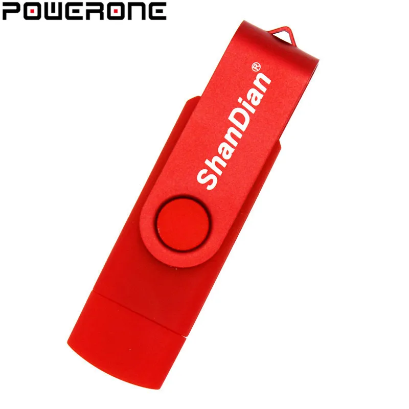 

Powerone Business plastic 2 in one OTG USB Flash Drive Portable pendrive 4GB 8GB 16GB 32GB 64GB memory stick for smart phone