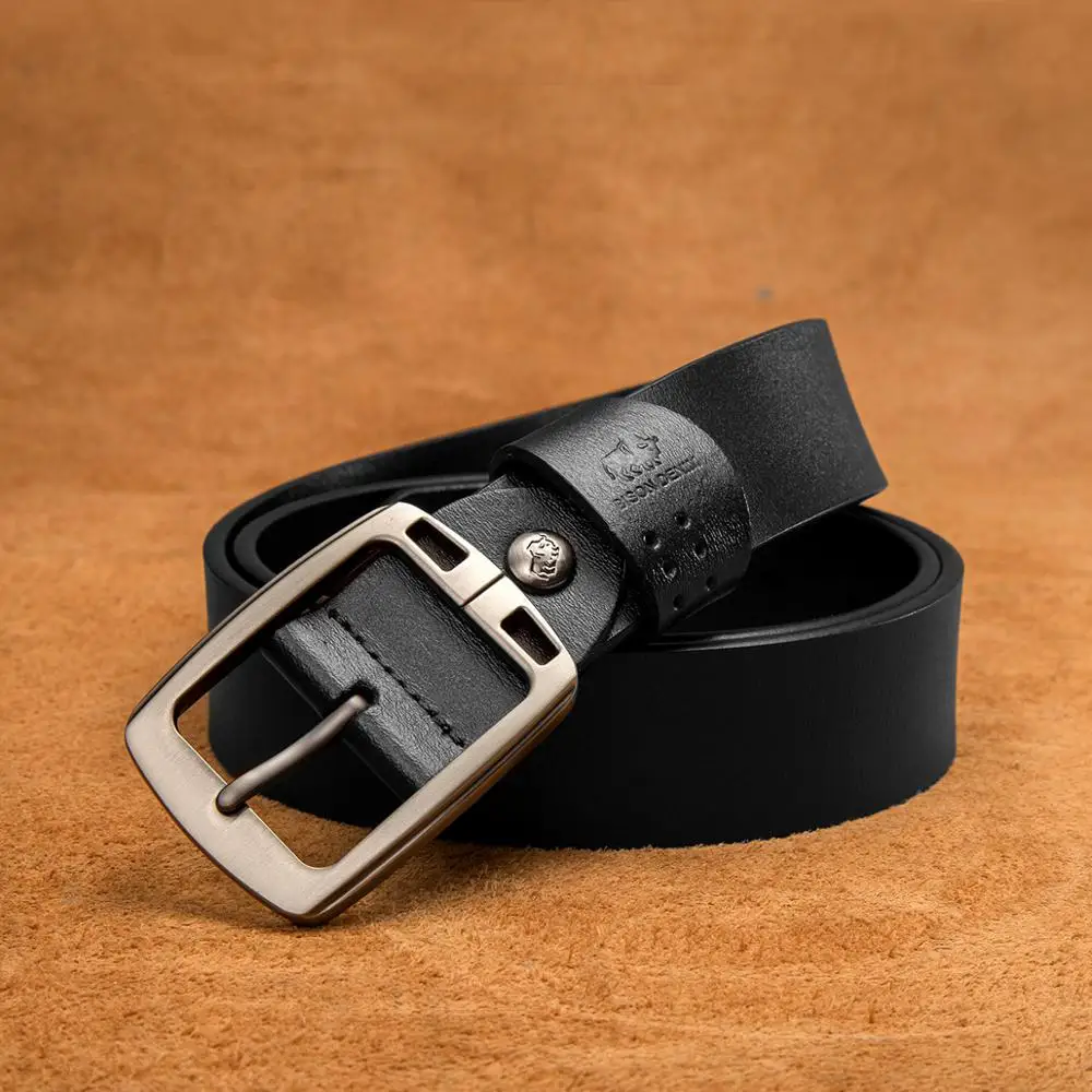 Ремень BISON DENIM N70781 мужской из натуральной кожи винтажный дизайнерский пояс с