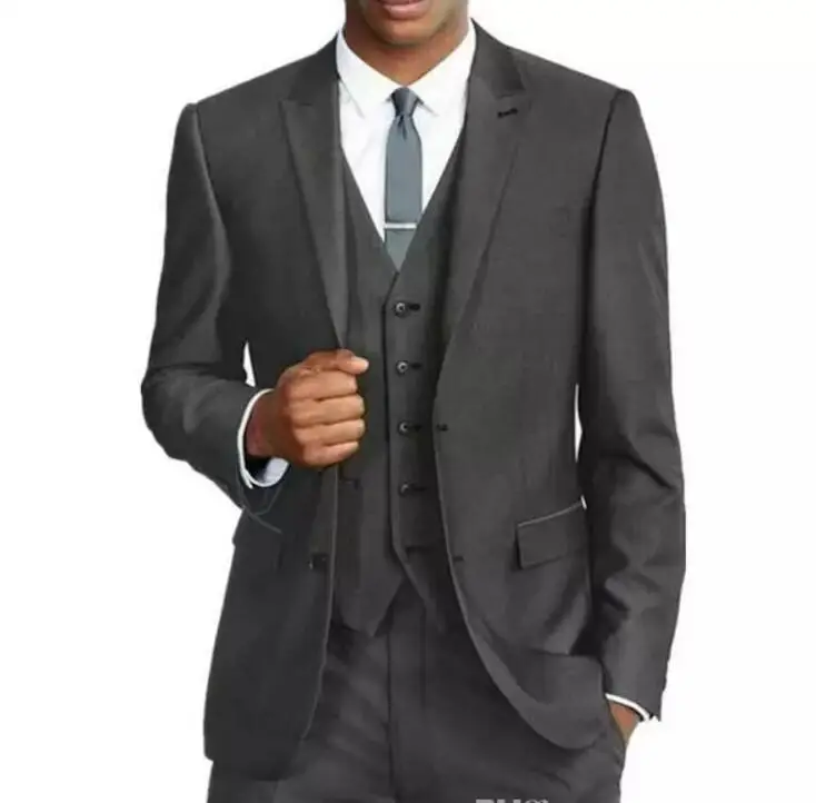 Formal Wedding Tuxedos for font b Men b font Two Button Slim Fit 3 Pieces Groomsmen
