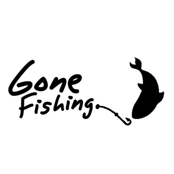 

10.2cm*4.1cm Gone Fishing Hooke Car Styling Vinyl Car Sticker S4-0721