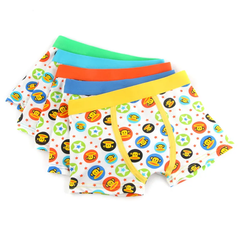 5 pcs/lot Fashion Kids underwear Boys Monkey Soft Cotton Baby Underpants Girls Boxer For Shorts