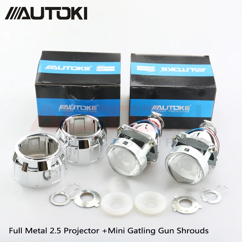Цельнометаллическая 2 5 дюйма HID линзы проектора Bi xenon + DIY маска для H1 H4 H7 carUse